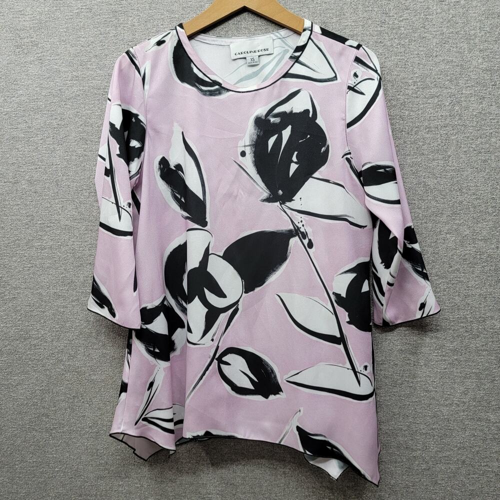 CAROLINE ROSE 3/4 SLEEVE BLOUSE, SIZE XS *